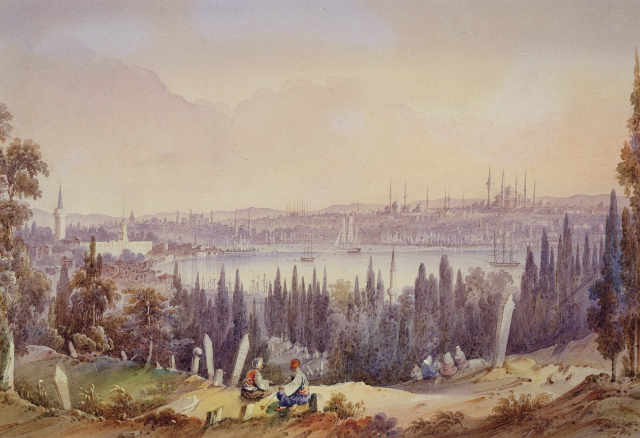 Widok Złotego Rogu, ok. 1840 (wc na papierze) autorstwa English School