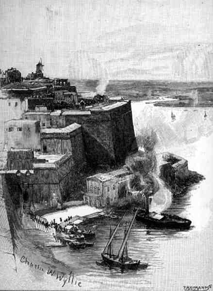 Widok na port kwarantanny, Valletta, Malta, z „Malowniczego Morza Śródziemnego”, tom 3, wydanego przez Cassell and Co. Ltd. autorstwa English School