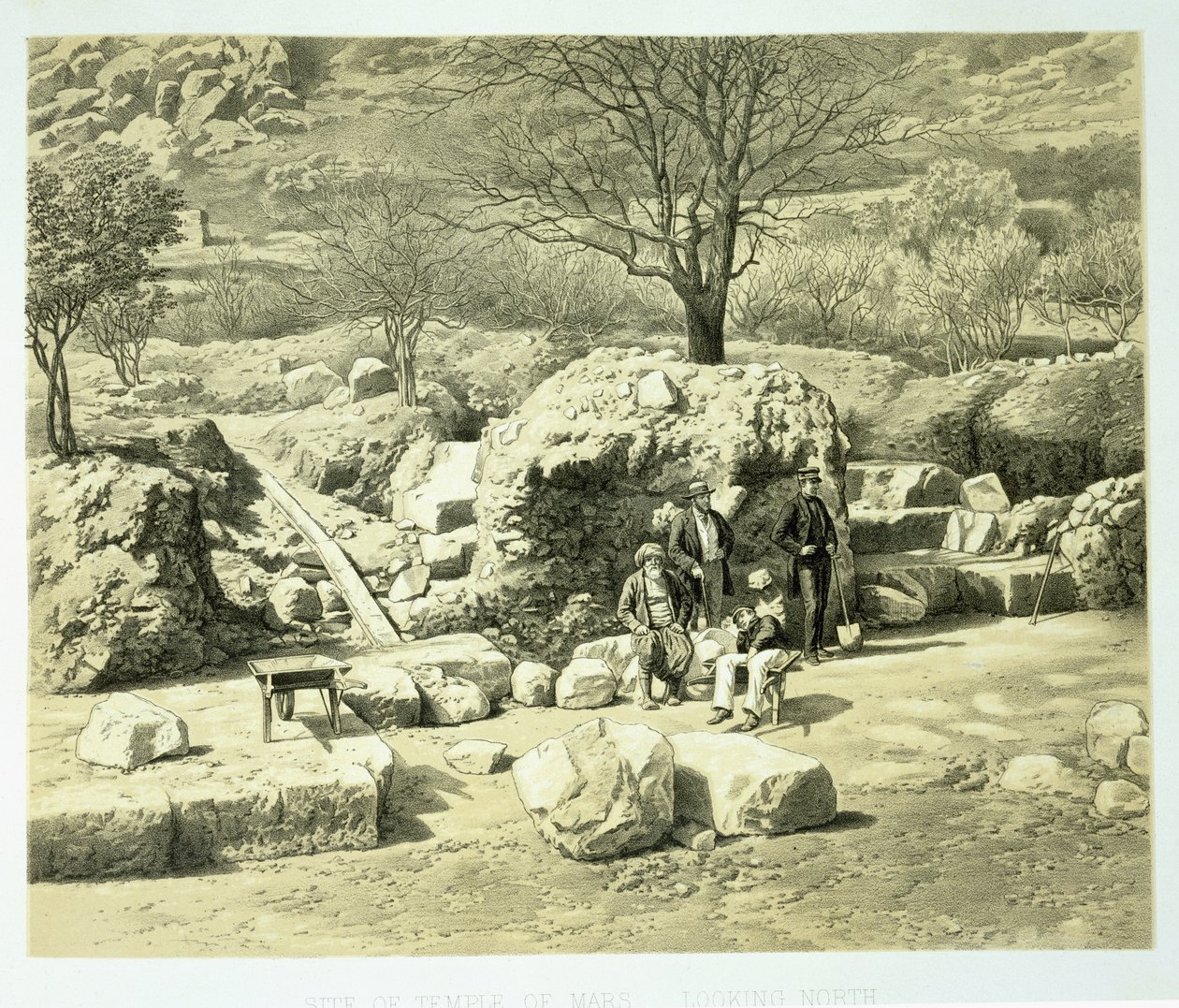 Widok świątyni Marsa, z Historii odkryć w Halikarnasie, Cnidus i Branchidae, autorstwa Charlesa Thomasa Newtona (1816-94) opublikowanej w 1862 r. autorstwa English School