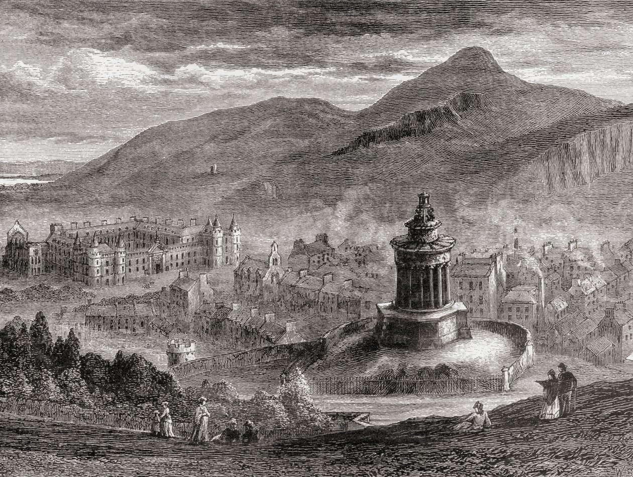 Widok na Edynburg z The Burns Monument na Calton Hill, z „Scottish Pictures Drawn with Pen and Pencil”, Samuela G. Greena, opublikowanego w 1886 roku autorstwa English School