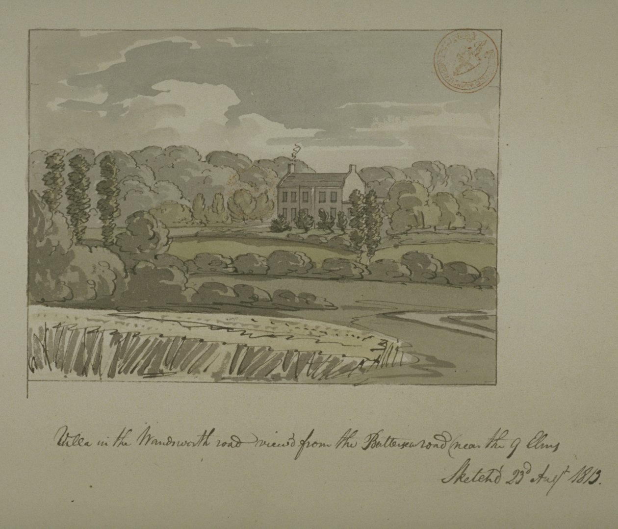 Willa przy Wandsworth Road, Nine Elms (akwarela na papierze) autorstwa English School