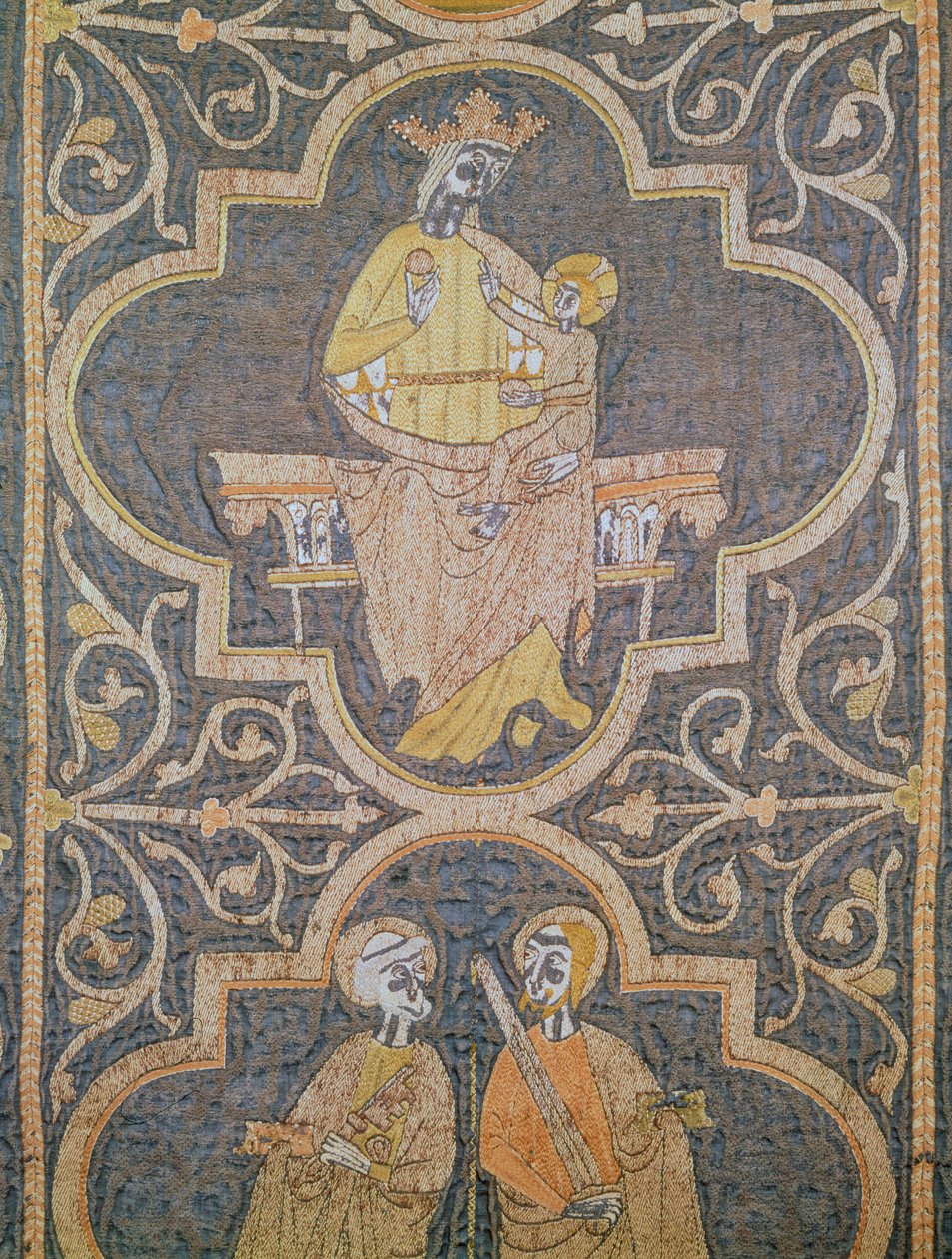 Dziewica z Dzieciątkiem, fragment z Ornatu Klary, ok. 1272-94 autorstwa English School