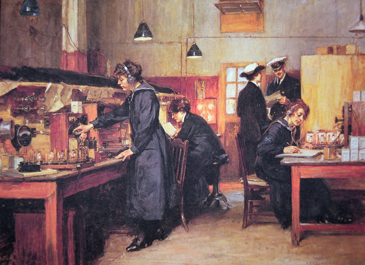 I wojny światowej operatorki radiowe i telefoniczne Marynarki Królewskiej (kolor lito) autorstwa English School