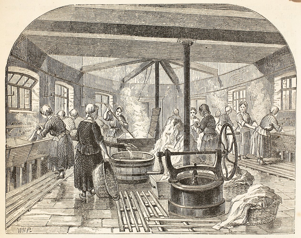 Pralnia w więzieniu Brixton, ilustracja z The Criminal Prisons of London i Scenes from Prison Life Henry