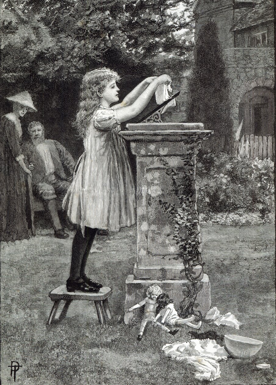 Dzień prania, z „Godziny wypoczynku”, 1888 autorstwa English School
