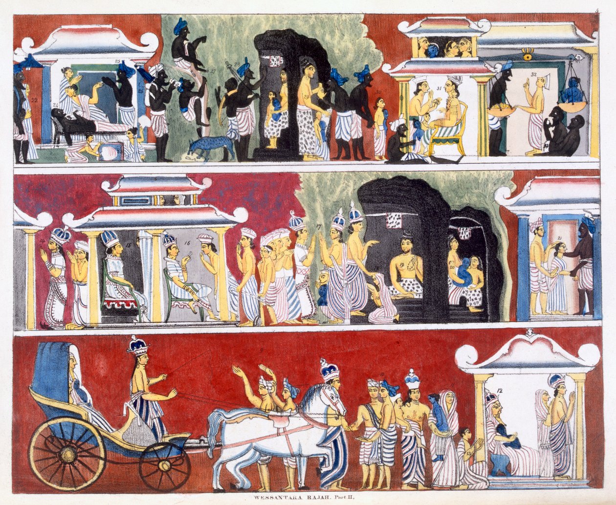 Wessantara Rajah, część II, z Historii i doktryny buddyzmu Edwarda Uphama, 1829 (patrz także 414245) autorstwa English School