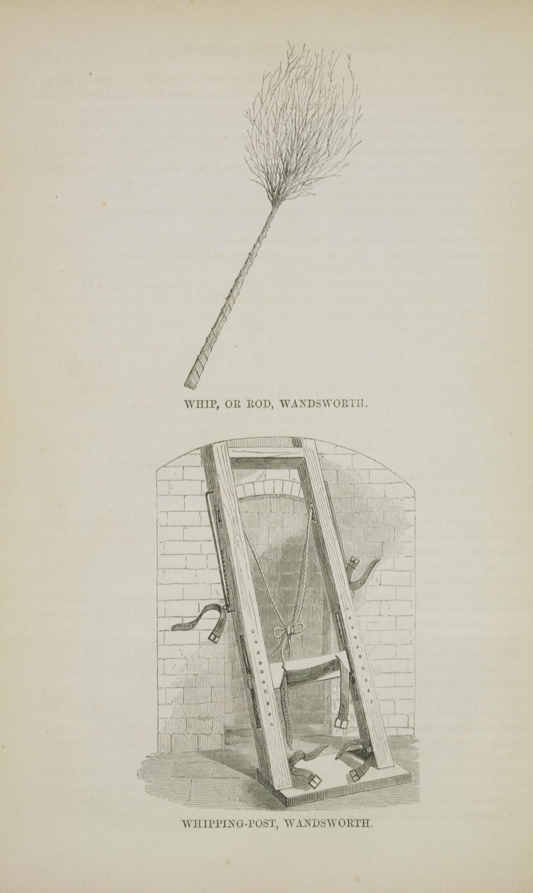 Whip or Rod and Whipping-Post w Wandsworth, z The Criminal Prisons of London i Scenes of Prison Life autorstwa Henry