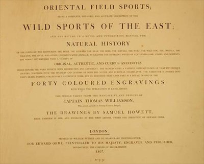 Dzikie Sporty Wschodu: frontyspis z „Oriental Field Sports, a Collection of Drawings”, wyd. przez Edwarda Orme autorstwa English School
