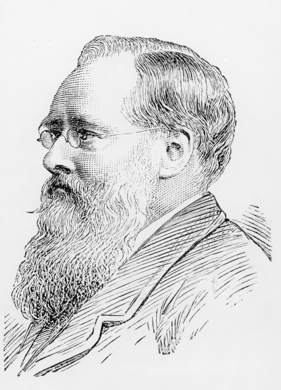 Wilkie Collins (1824-89) (grafika) (bw zdjęcie) autorstwa English School