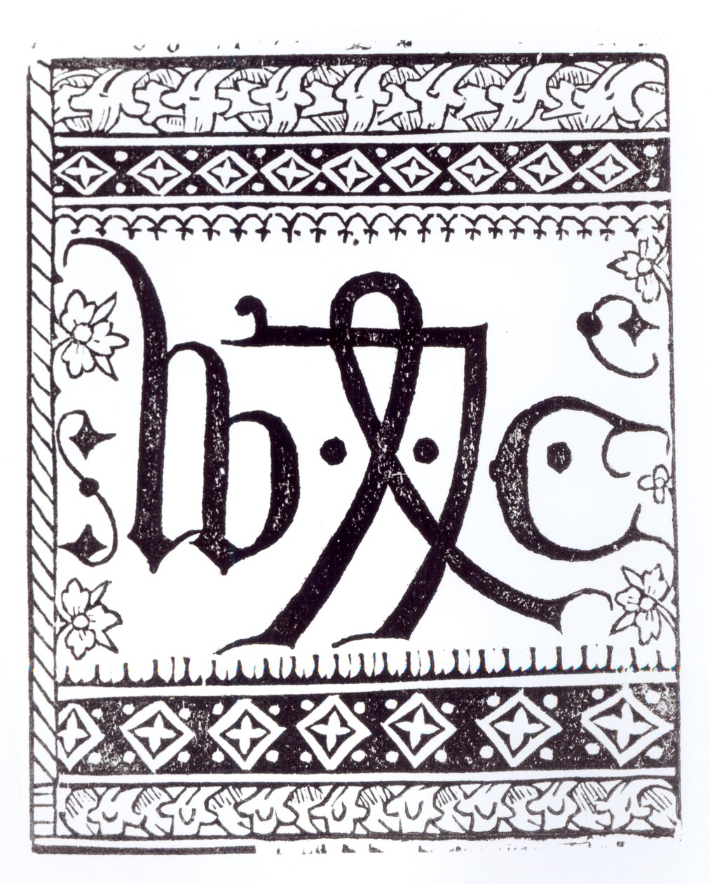 William Caxtons (c.1422 - c.91) Print Mark, ilustracja z nauki i literatury w średniowieczu i renesansie, napisana i grawerowana przez Paula Lacroix, 1878 autorstwa English School