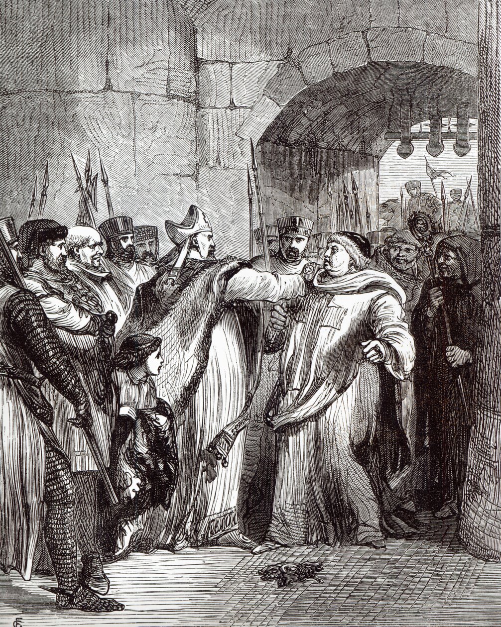 William Longchamp (zm.1197) i Hugh de Pudsey (1125-95) autorstwa English School