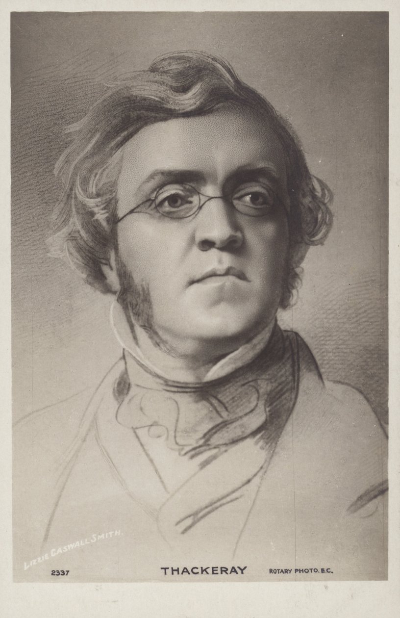 William Makepeace Thackeray (1811-1863), angielski powieściopisarz (litografia) autorstwa English School