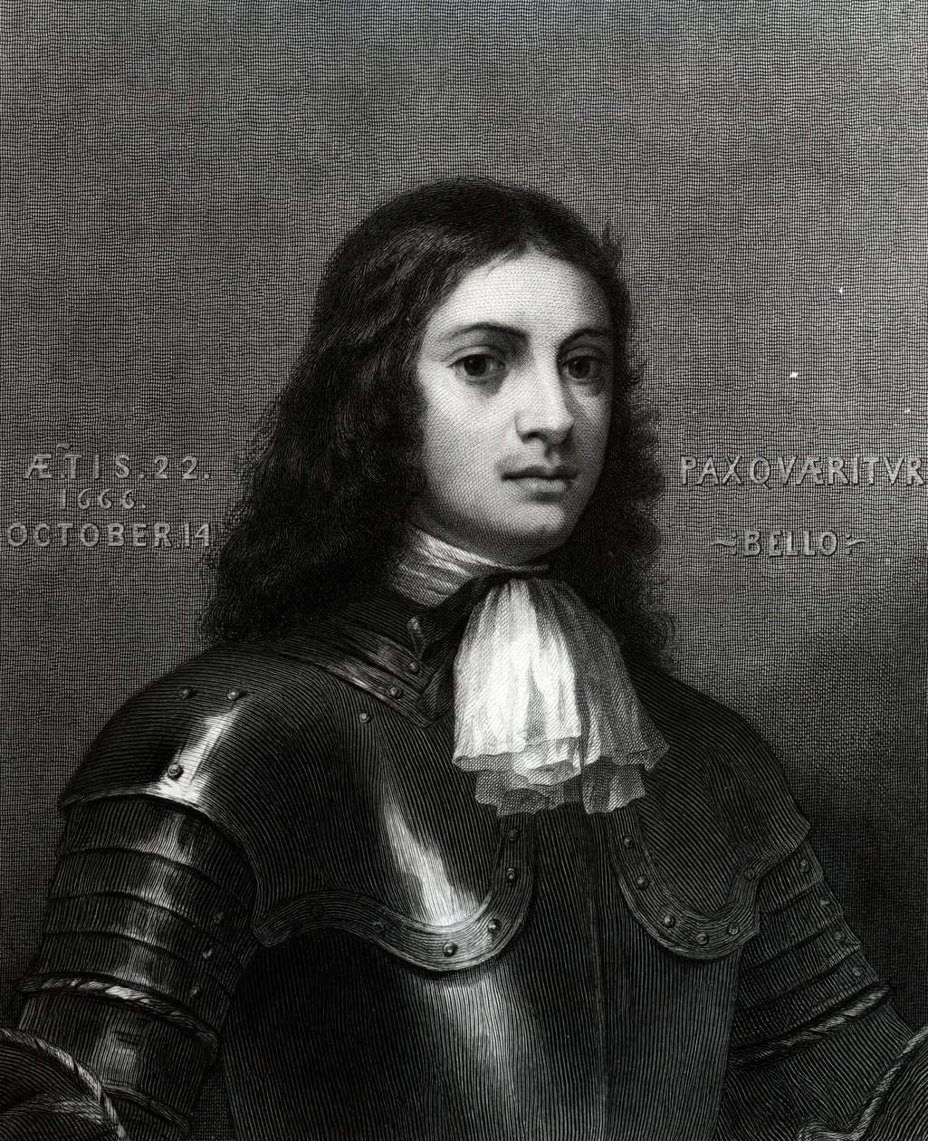 William Penn w wieku dwudziestu dwóch lat, grafika S. A. Schoffa, 1862 (grawerowanie) autorstwa English School