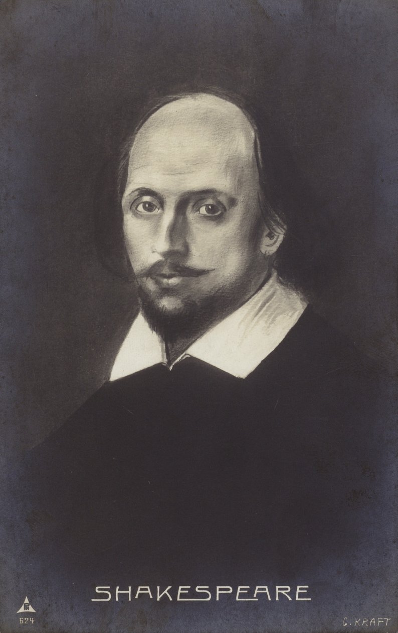 William Shakespeare (ok. 1564-1616), angielski dramaturg i poeta (litografia) autorstwa English School