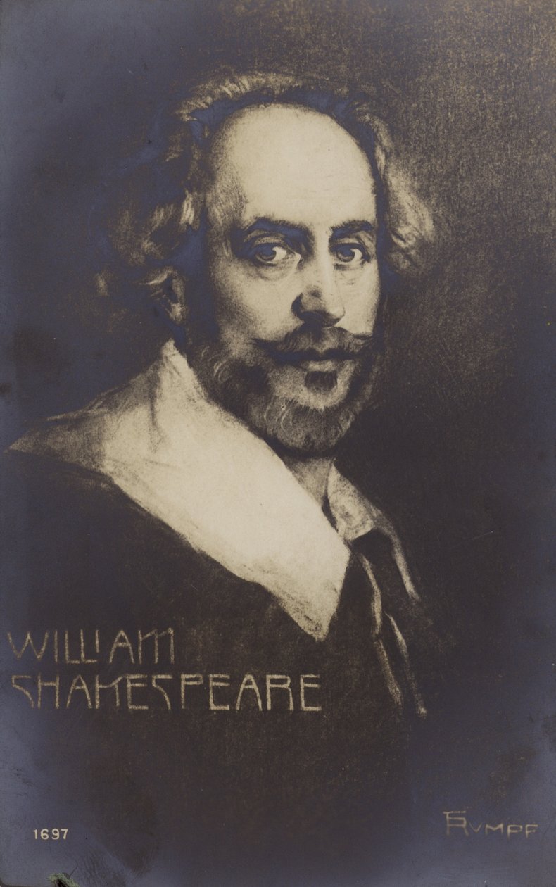 William Shakespeare (ok. 1564-1616), angielski dramaturg i poeta (litografia) autorstwa English School