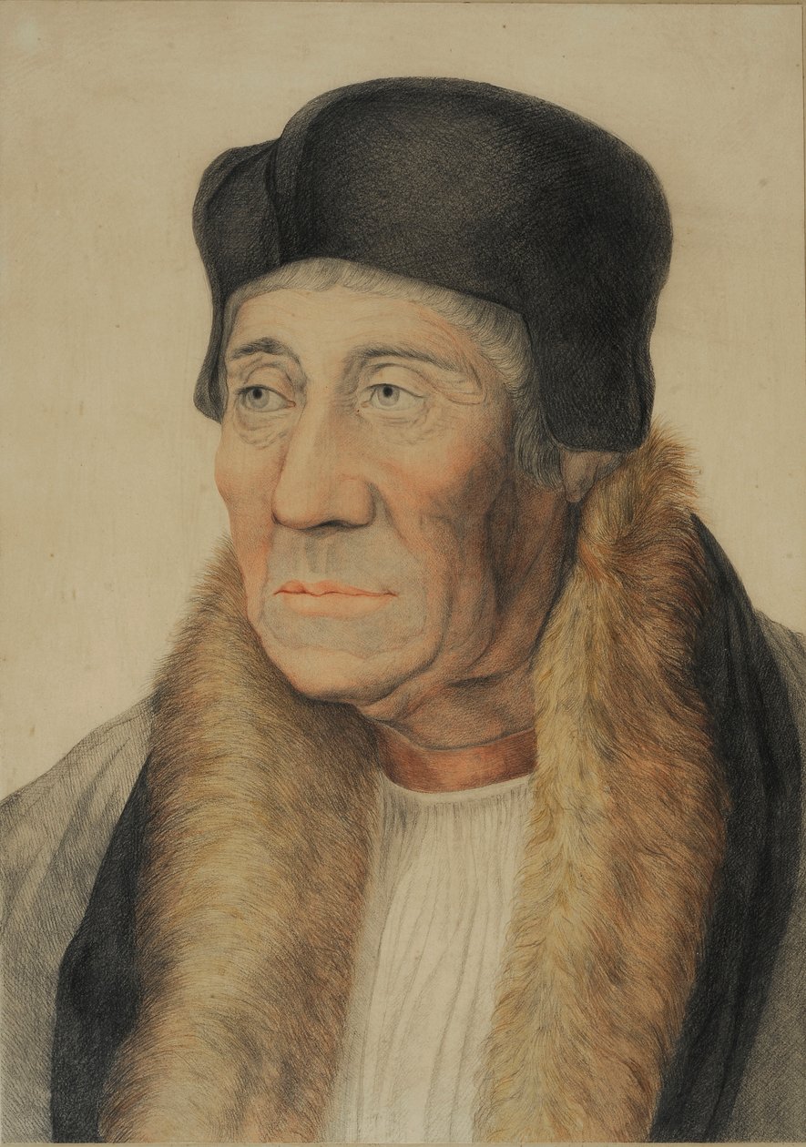 William Warham, grawerowany przez Bartolozziego (ręcznie barwiony grawerunek) autorstwa English School