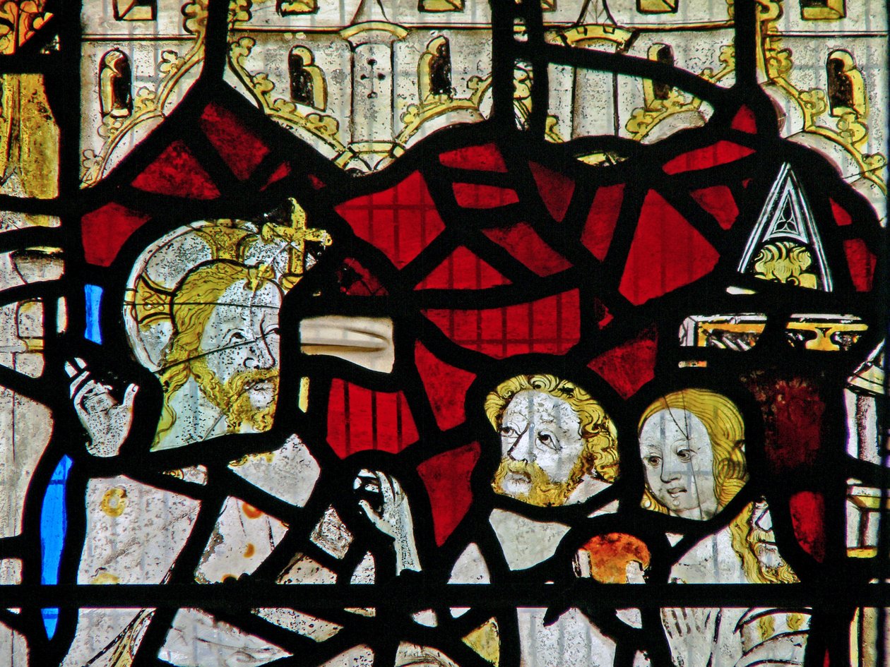 Okno I wojny światowej przedstawiające Harrowing of Hell autorstwa English School