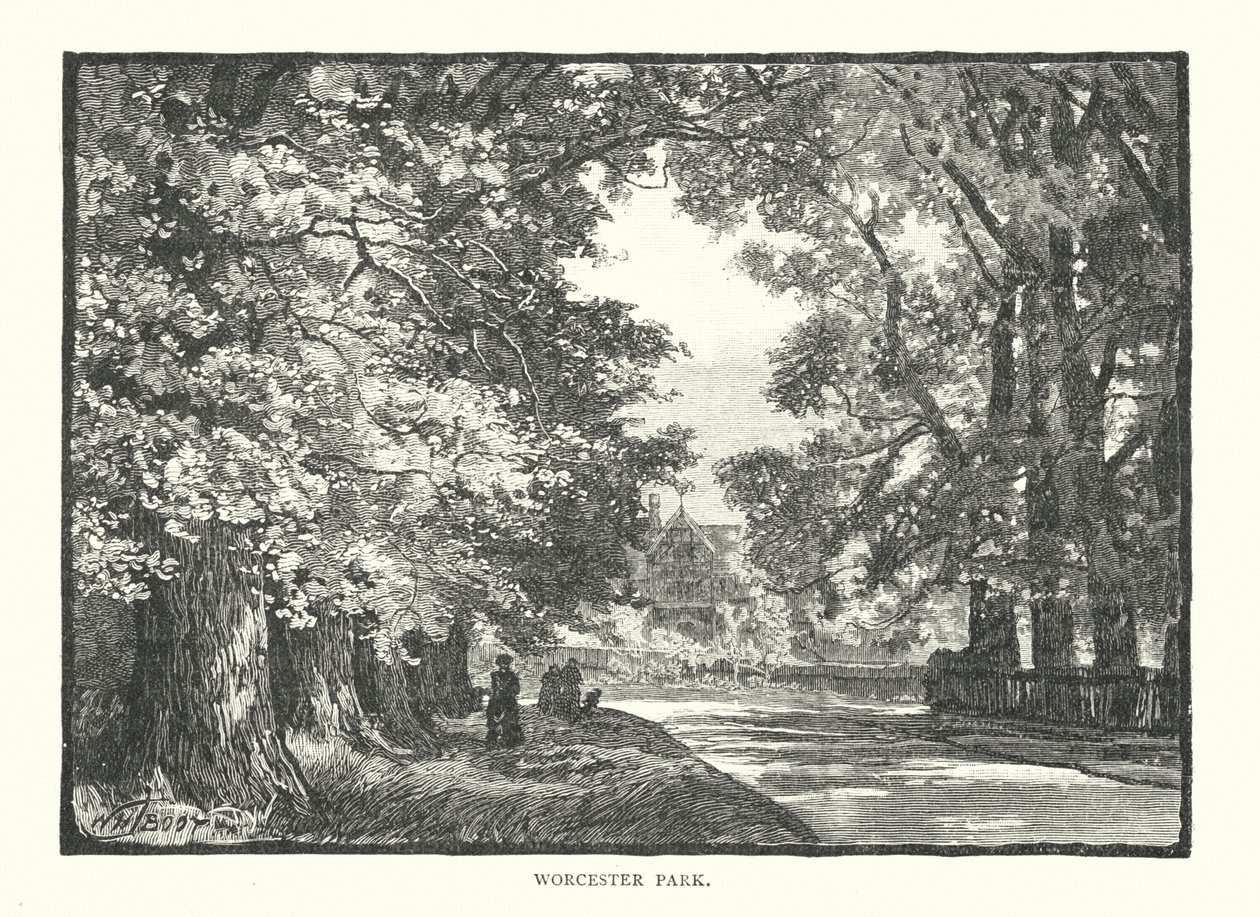 Worcester Park (grawerunek) autorstwa English School