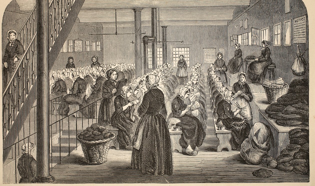 Pokój do pracy, na Silent System, w Domu Więziennym, Tothill Fields, ilustracja z The Criminal Prisons of London i Sceny z życia więziennego Henry