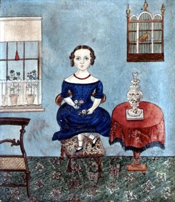 Młoda dziewczyna tańcząca na krześle we wnętrzu, ok. 1840 (akwarela na papierze) autorstwa English School