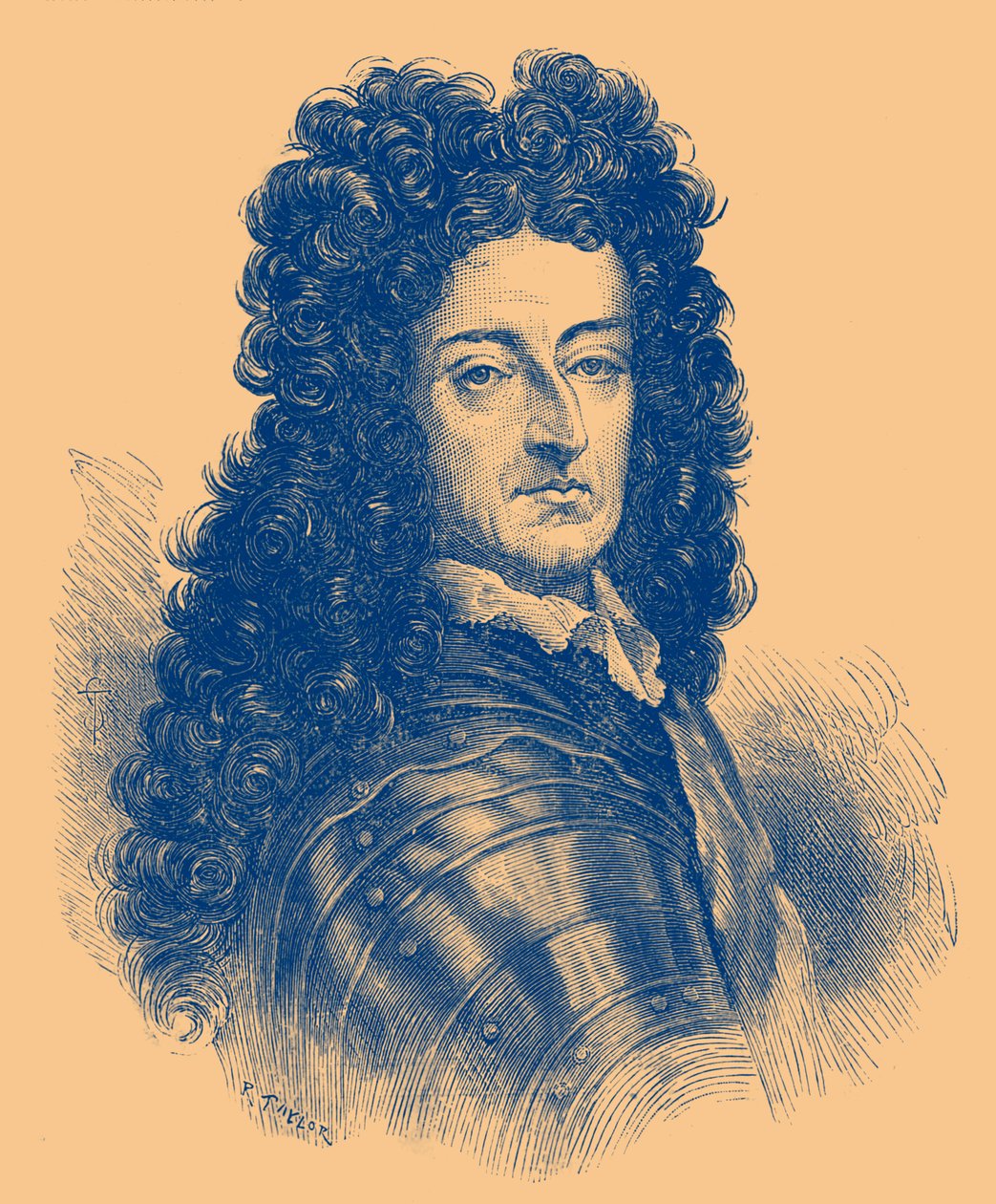 portret króla Wilhelma III (grawerunek) autorstwa English School