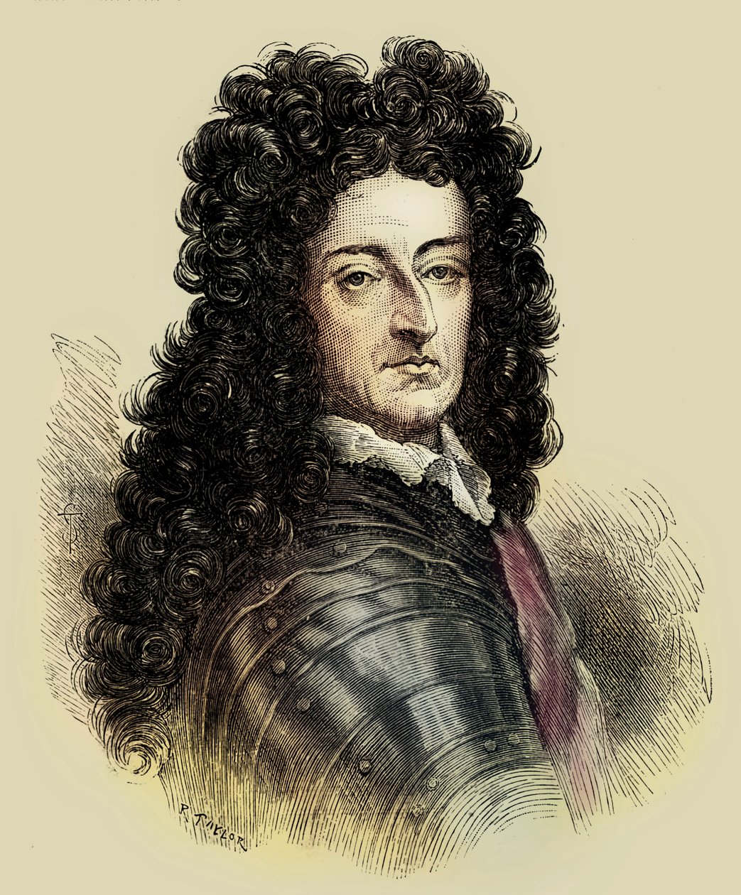 portret króla Wilhelma III (grawerunek) autorstwa English School