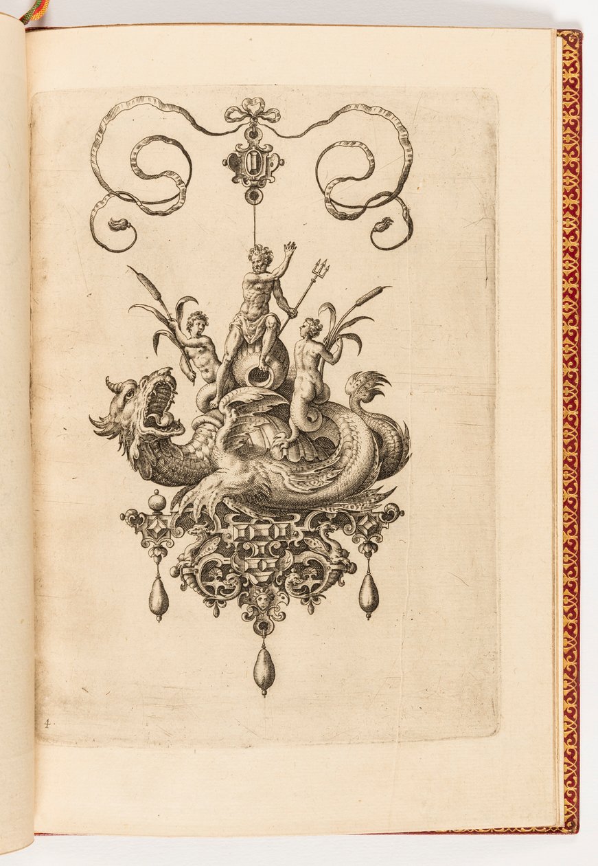 Druk, płyta 4, od Bubbles Sztuczny archetyp, część druga (wisiorki, kolczyki itp. wzory o najzręczniejszej naturze, część druga) autorstwa Engraved by Adriaen Collaert