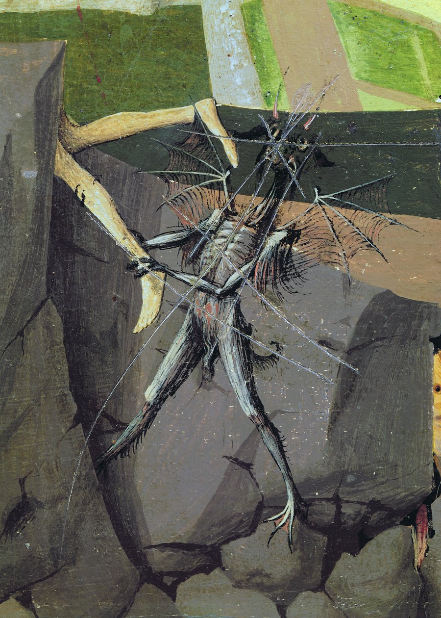 Demon z obrazu "Koronacja Dziewicy", ukończonego w 1454 r. (detal z 57626) autorstwa Enguerrand Quarton