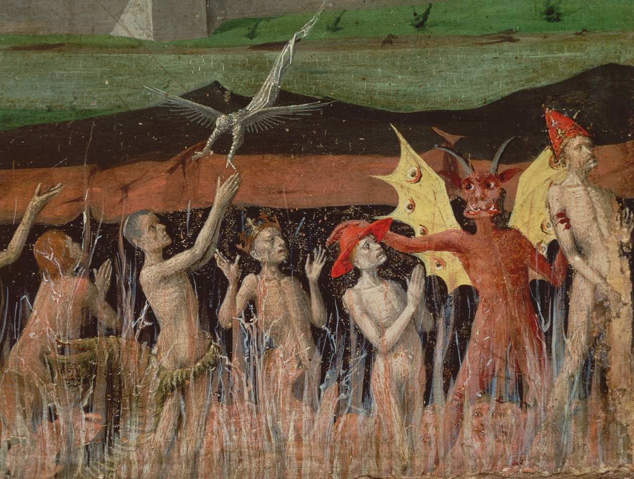 Zmartwychwstanie umarłych, demon, fragment z Koronacji Marii, 1453-54 autorstwa Enguerrand Quarton