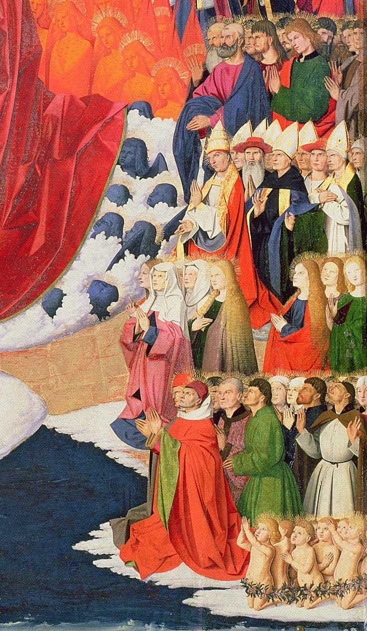 Koronacja Dziewicy, ukończona w 1454 r. (detal z 57626) autorstwa Enguerrand Quarton