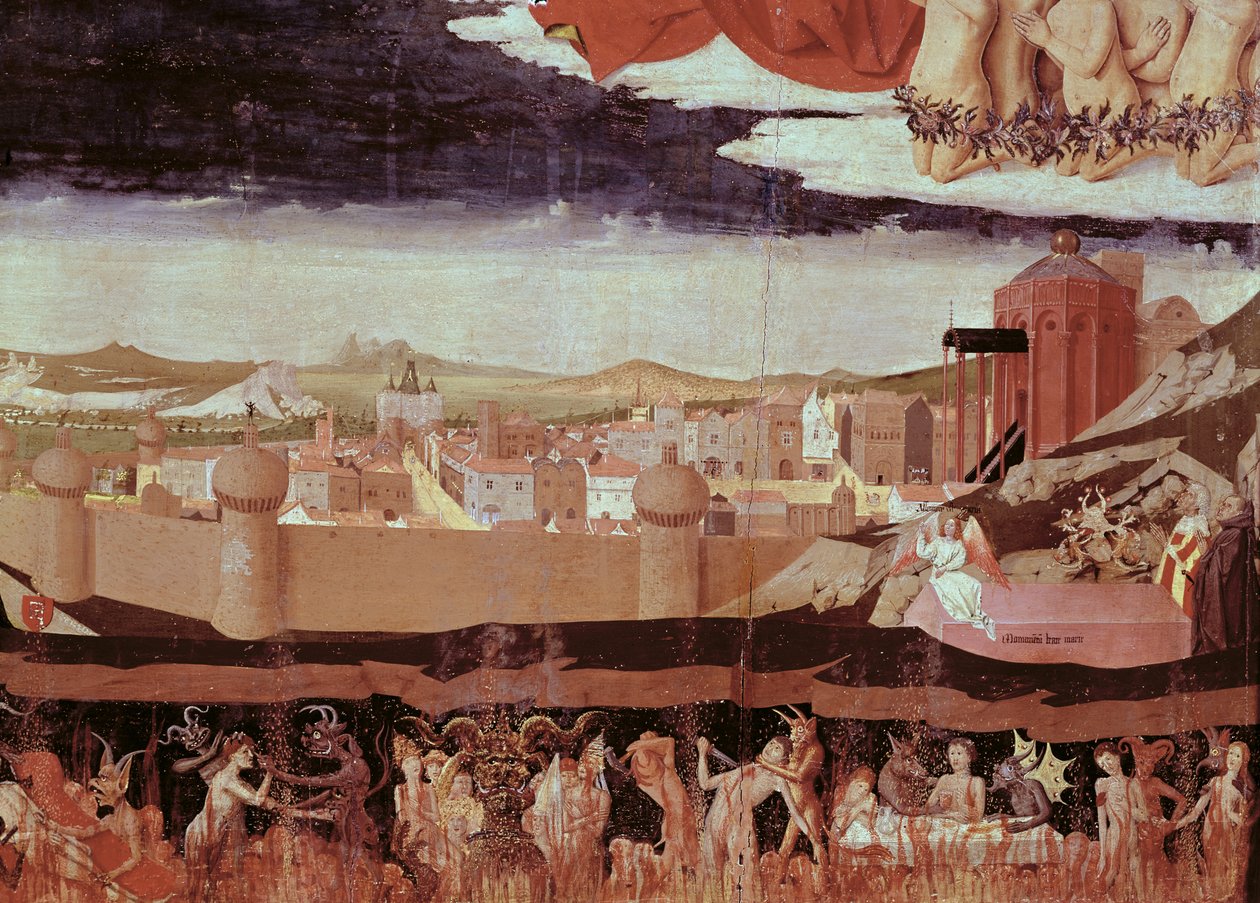 Przeklęci w piekle, z „Koronacji Dziewicy”, ukończony 1454 (detal 57626) autorstwa Enguerrand Quarton