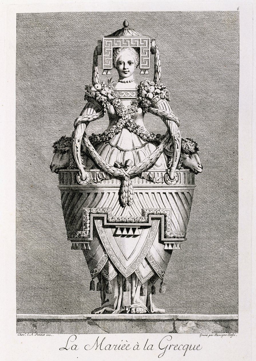 Panna młoda po grecku, z „Maskarada a la Grecque” autorstwa Ennemond Alexandre (after) Petitot