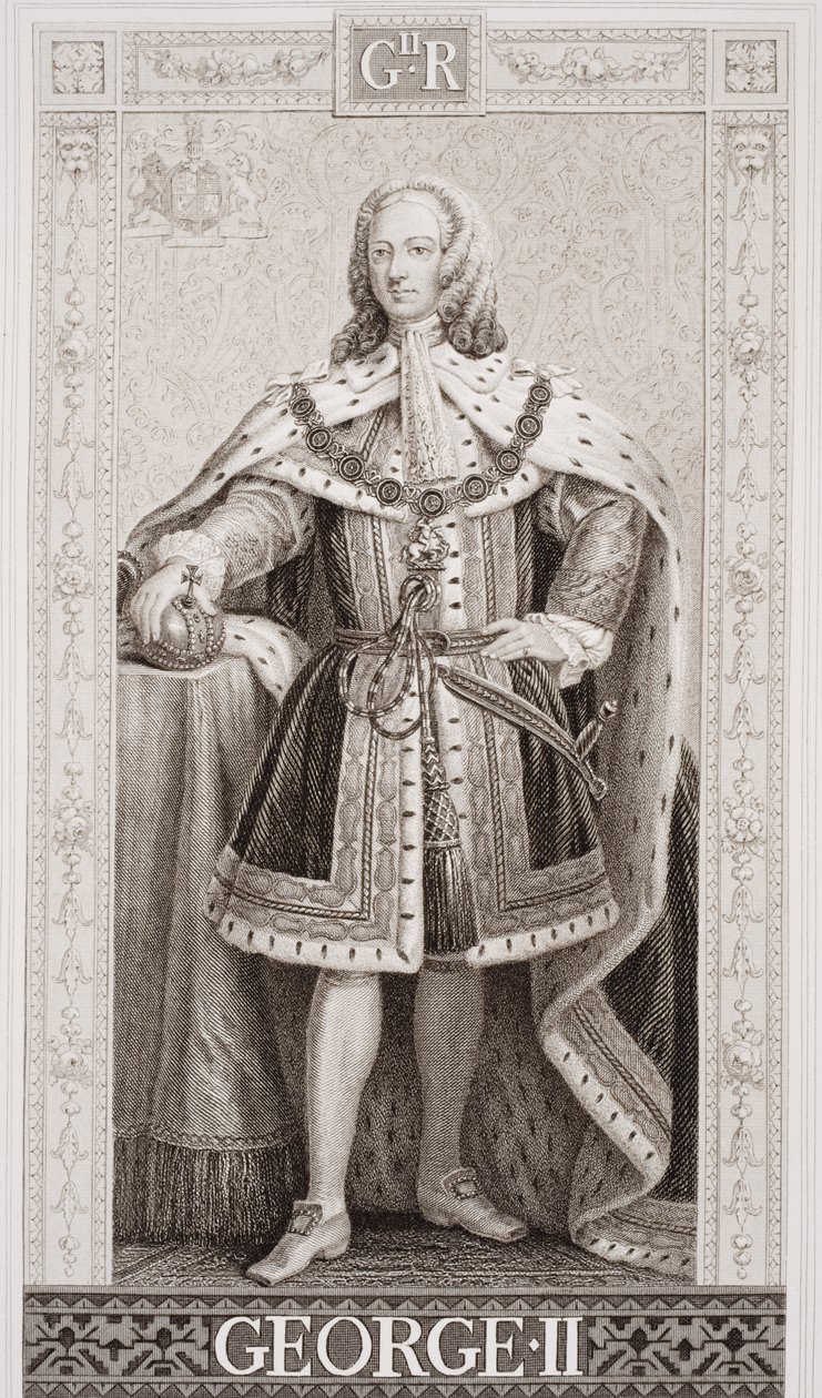 Jerzy II (1683-1760) z „Ilustracji historii angielskiej i szkockiej” Tom II autorstwa Enoch Seeman