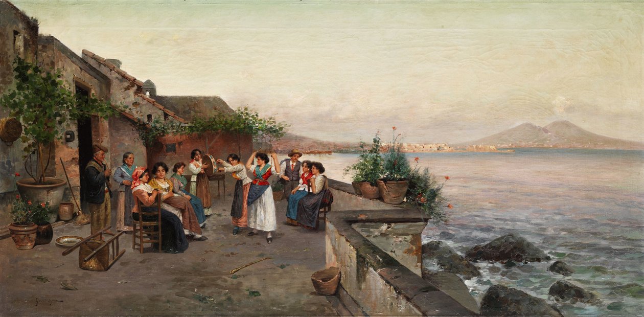 Tarantella-Tanz w Neapolu. autorstwa Enrico Forlenza
