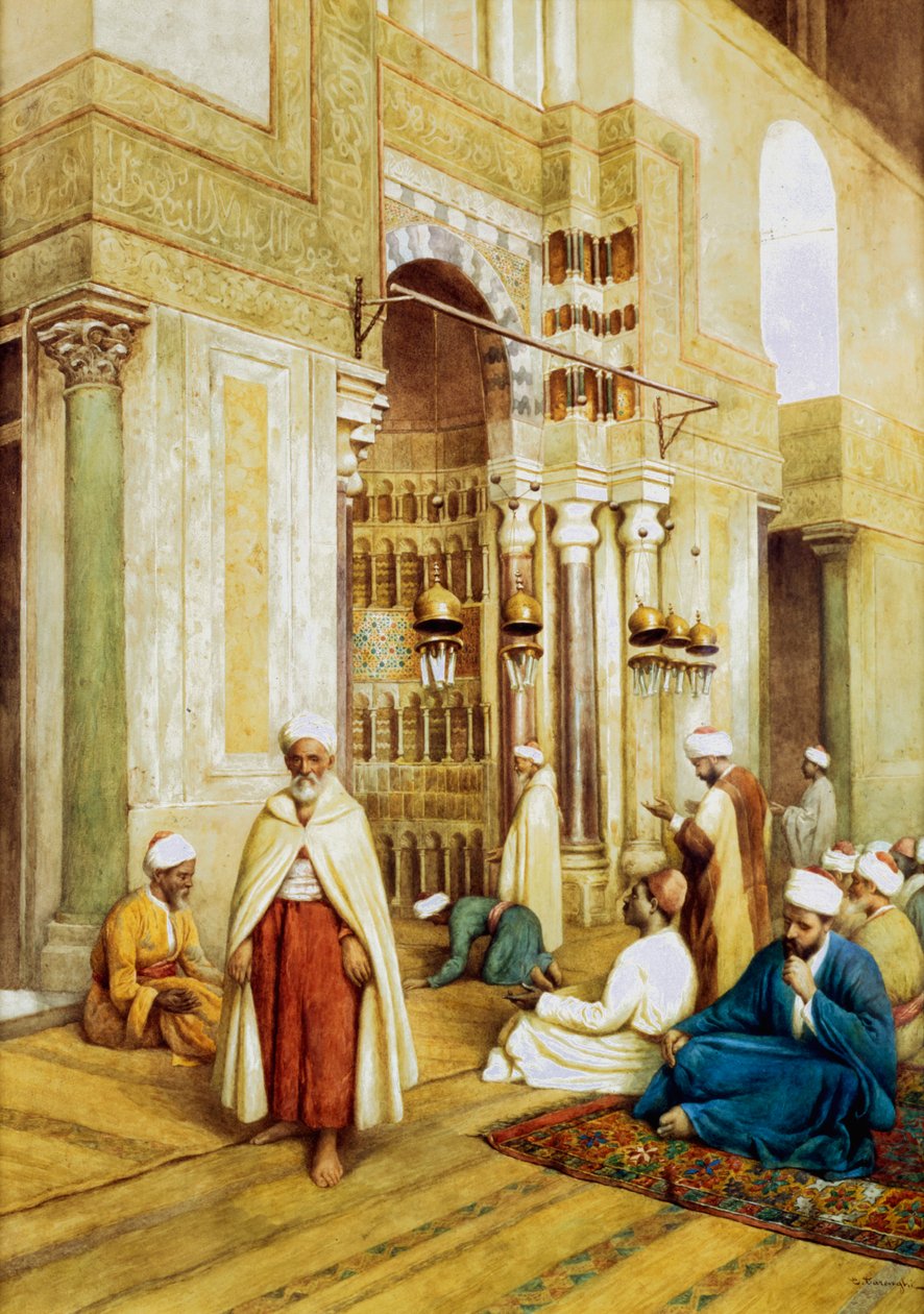 „Czciciele w meczecie”, c1868-1938 autorstwa Enrico Tarenghi