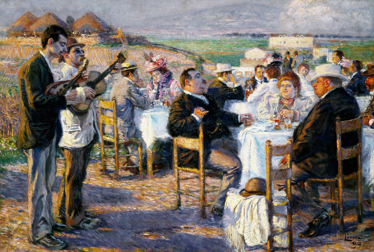 Gruby i chudy (1899, olej na płótnie) autorstwa Enrico della Lionne