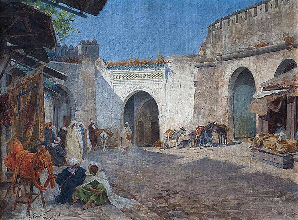 Mercado de Tanger Targ w Tangerze autorstwa Enrique Simonet