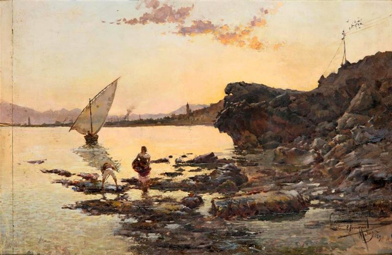  Playa de Malaga o zmierzchuMalaga plaża o zmierzchu autorstwa Enrique Simonet