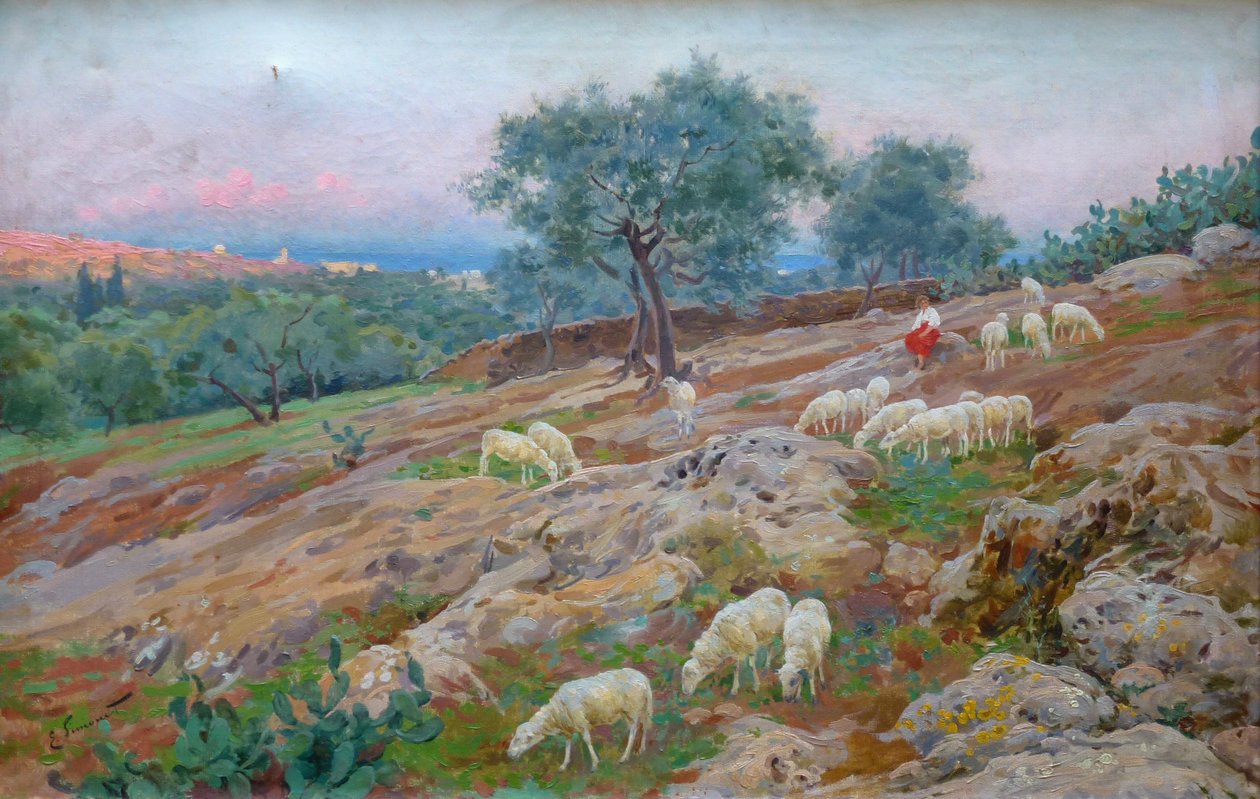  Rebano de ovejasStado owiec autorstwa Enrique Simonet