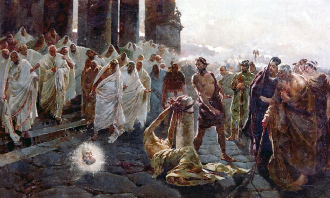 Szkic ścięcia św. Pawła autorstwa Enrique Simonet