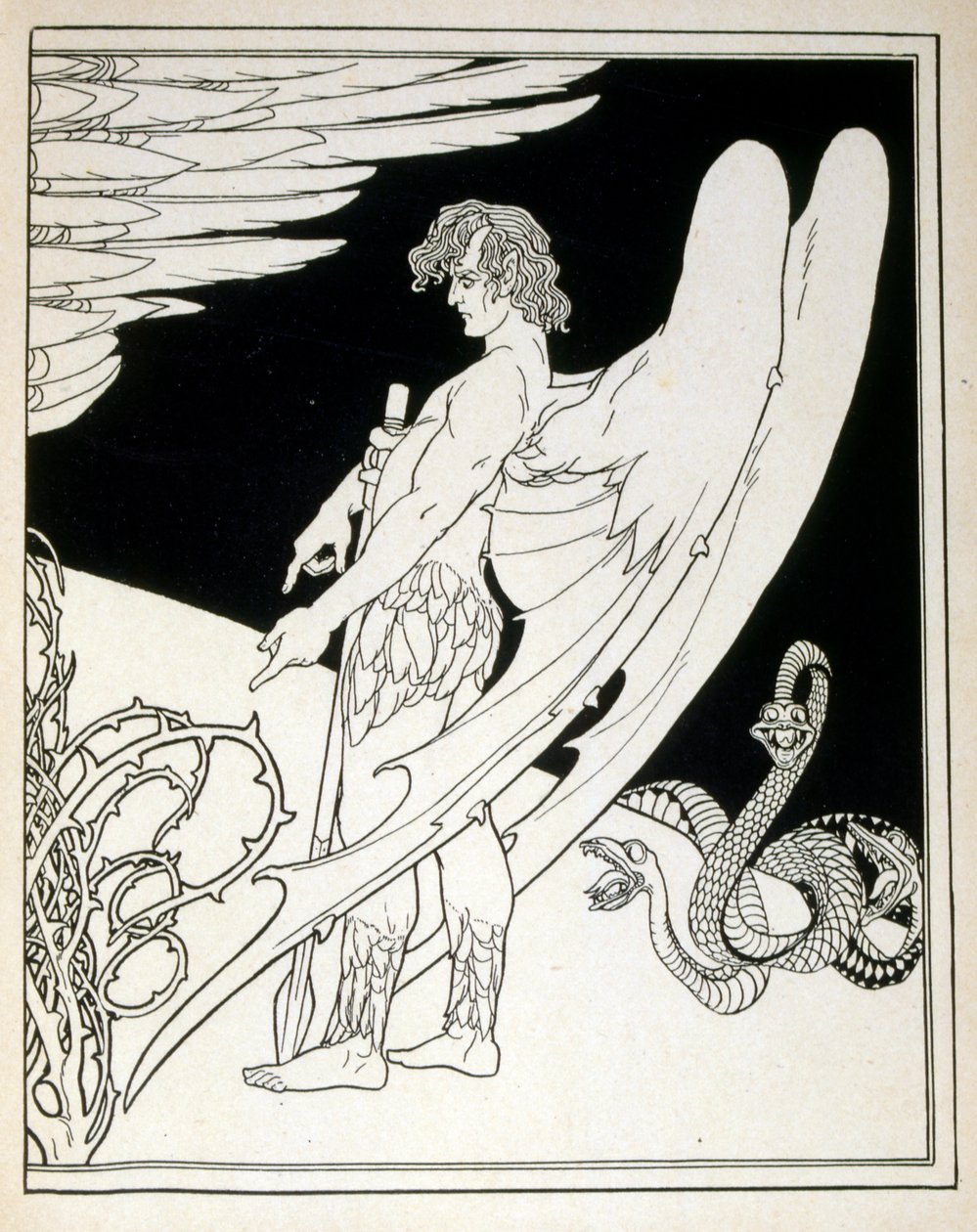 Olbrzymi anioł z księgi Juda z ilustracjami Efraima Mojżesza Liliena (1874-1925). Lilian uważany jest za ojca ikonografii syjonistycznej, tworzonej w stylu Jugendstil (niemieckiej secesji). Zilustrował Judę (1900), tomik poezji biblijnej autorstwa autorstwa Ephraim Moses Lilien