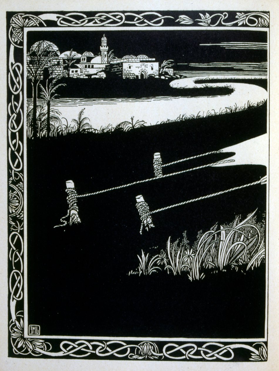 Enak przed Gemorre (Gomorra), z księgi Juda zilustrowanej przez Efraima Mojżesza Liliena (1874-1925). Lilian uważany jest za ojca ikonografii syjonistycznej, tworzonej w stylu Jugendstil (niemieckiej secesji). Zilustrował 