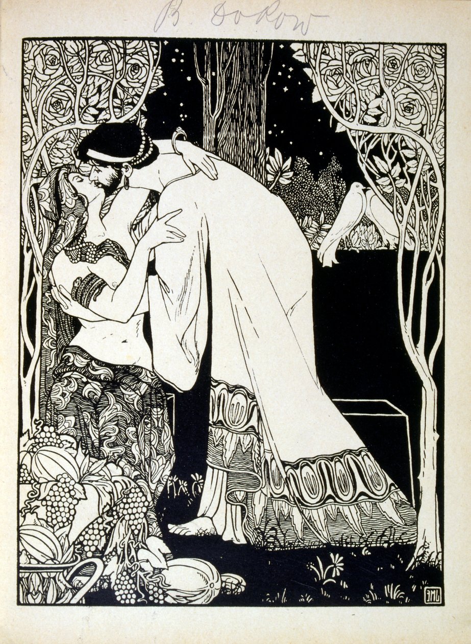 Salomona i Szeby z księgi Juda zilustrowanej przez Efraima Mojżesza Liliena (1874-1925). Lilian uważany jest za ojca ikonografii syjonistycznej, tworzonej w stylu Jugendstil (niemieckiej secesji). Zilustrował tomik poezji biblijnej „Juda” (1900). autorstwa Ephraim Moses Lilien