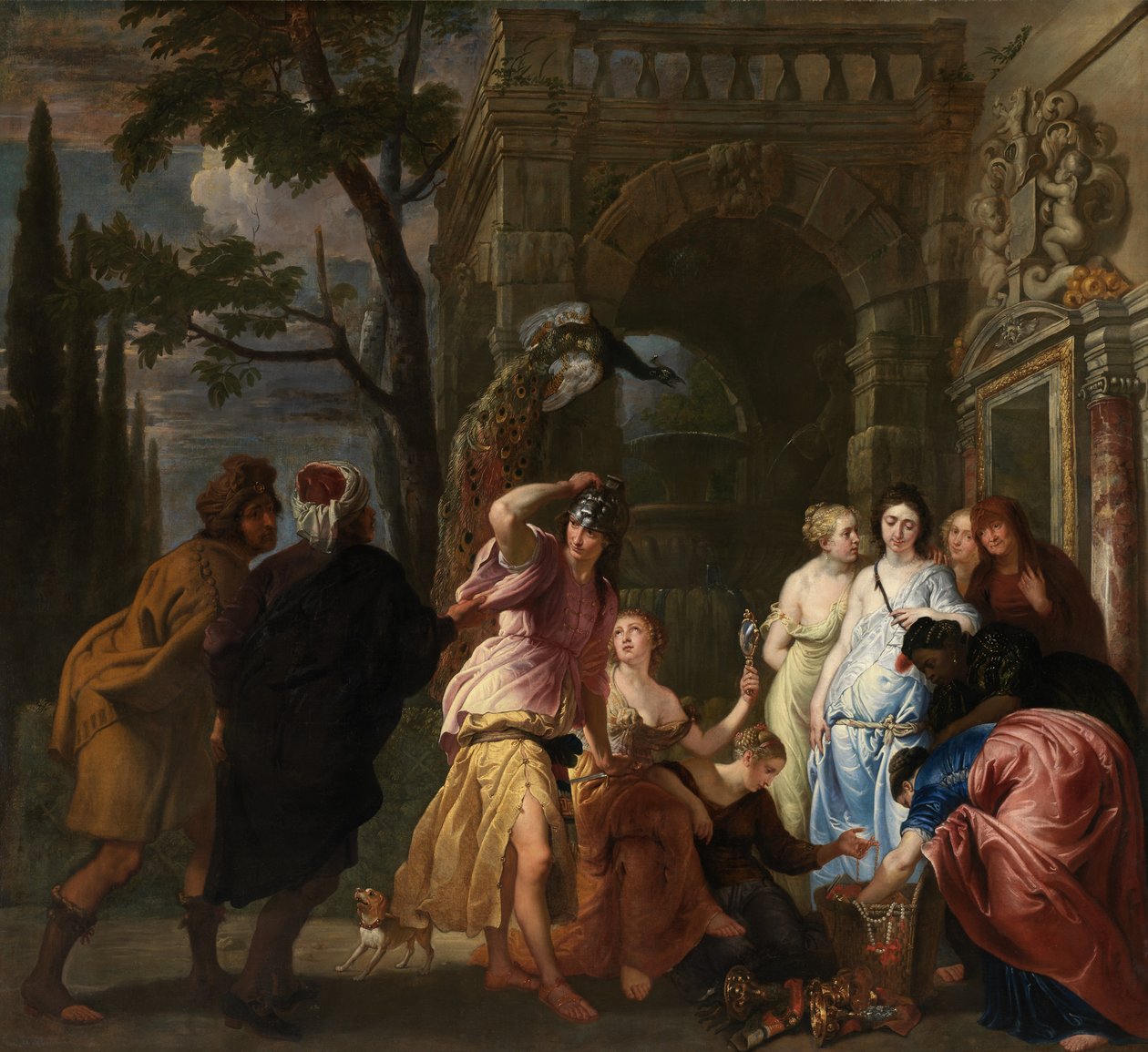 Achilles i córki Archimedesa (olej na płótnie) autorstwa Erasmus Quellinus