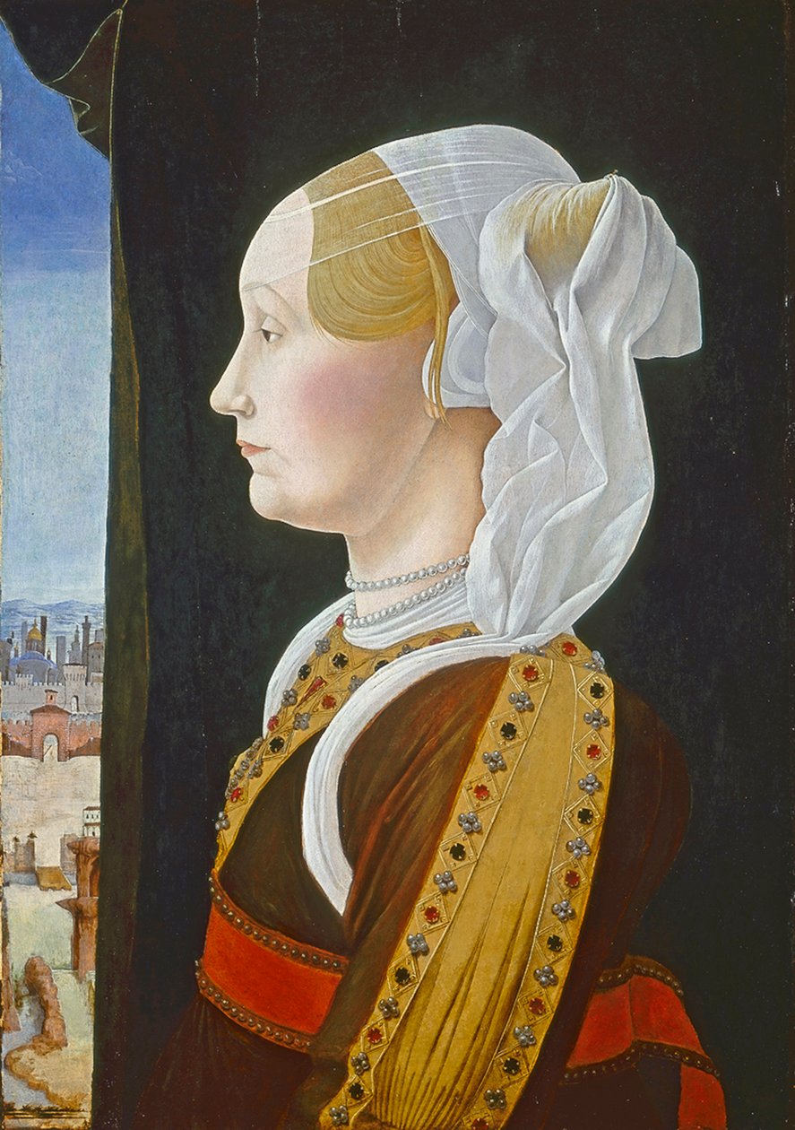 Genewa Bentivoglio, c. 1474-77 (tempera na panelu) autorstwa Ercole de Roberti