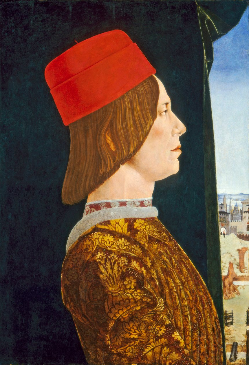 Giovanni II Bentivoglio, ok. 1930 r. 1474-77 (tempera na panelu) autorstwa Ercole de Roberti