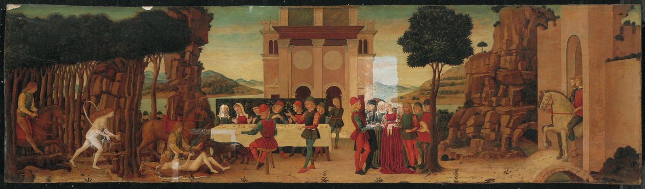 Historia Nastagio degli Onesti autorstwa Ercole de (circle of) Roberti