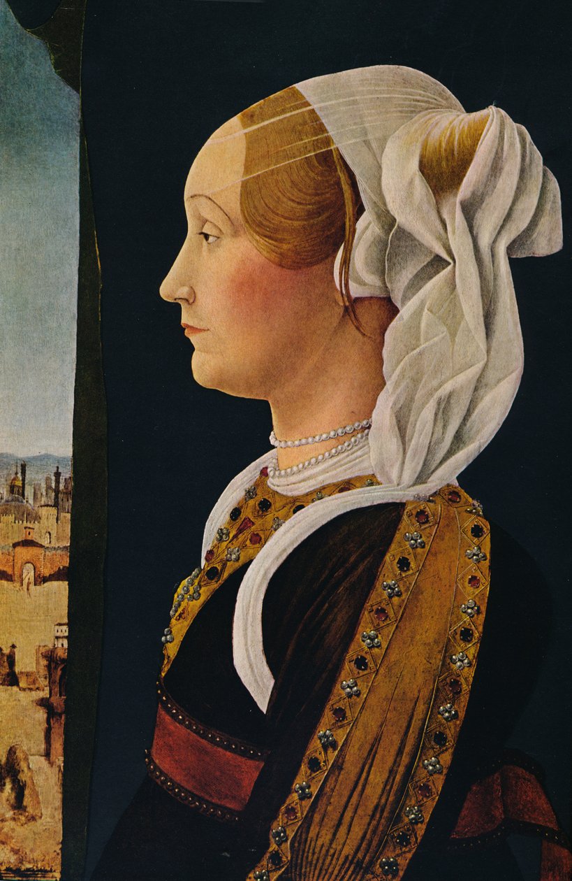 „Ginevra Bentivoglio”, 1474-1477 autorstwa Ercole de