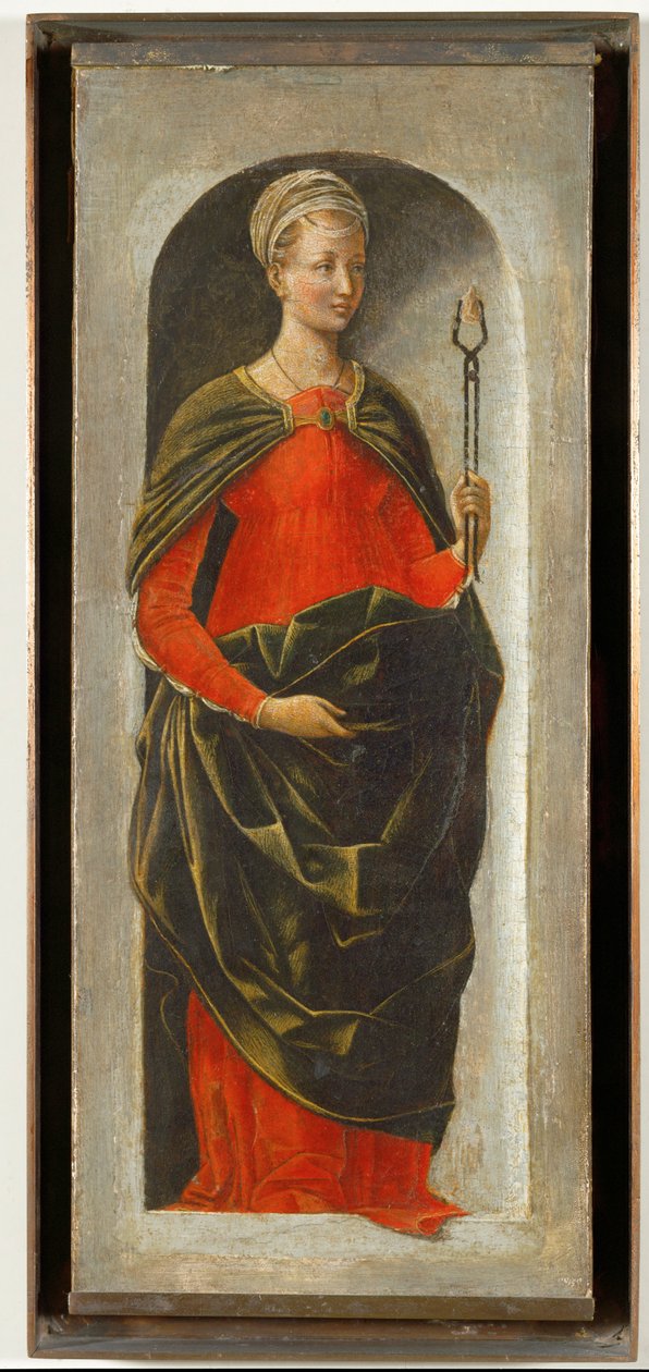 Święta Apollonia, prawa kolumna ołtarza świętego Wincentego Ferriera namalowana dla Bolonii przez Francesco Cossę, wykończona przez Ercole di Roberti ... autorstwa Ercole de Roberti