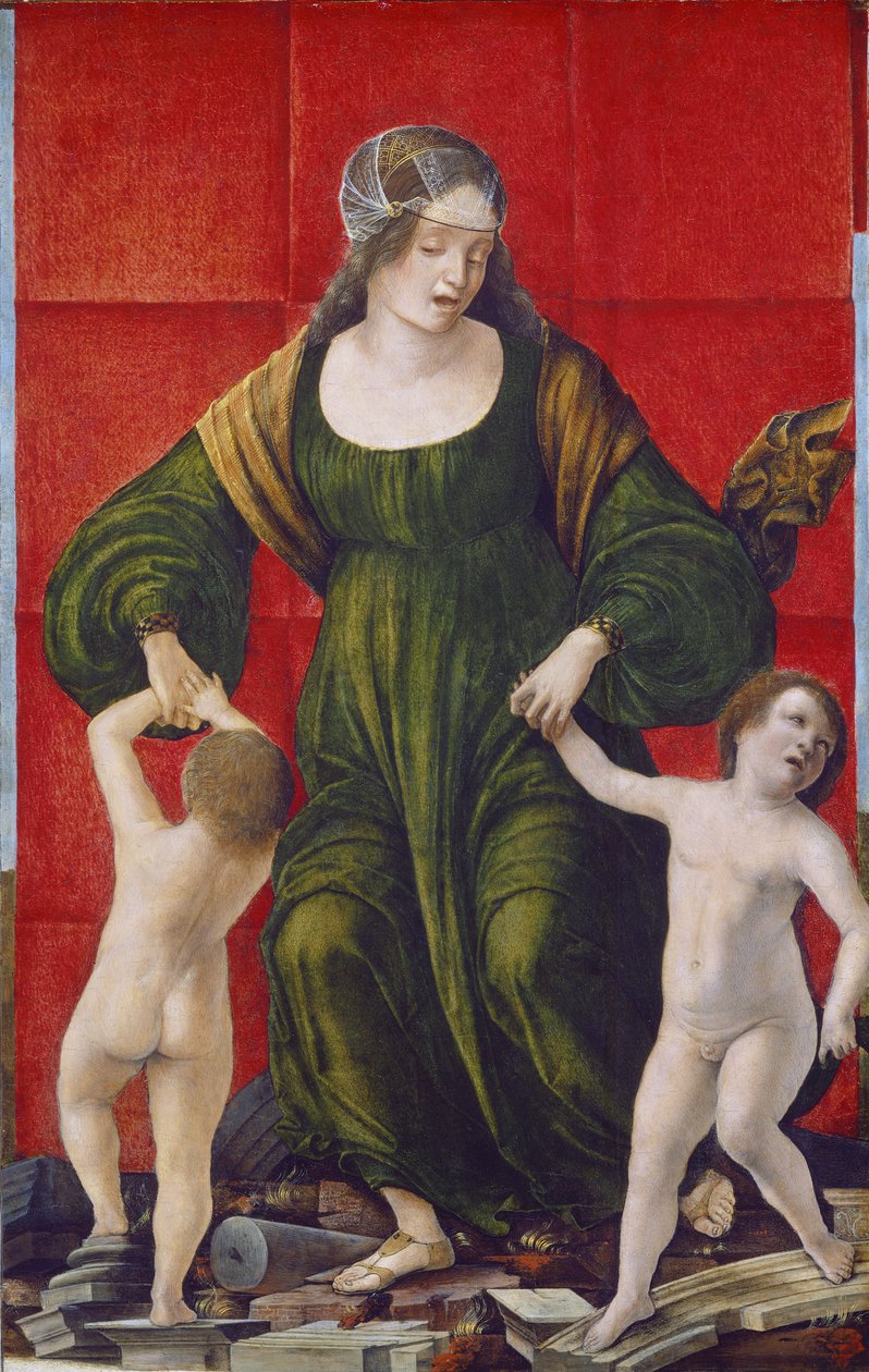 Żona Hazdrubala i jej dzieci, ok. 1490-3 (tempera na desce z topoli) autorstwa Ercole de Roberti